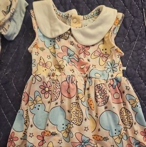 Caden Lane Pastel Floral and Bunny Dress